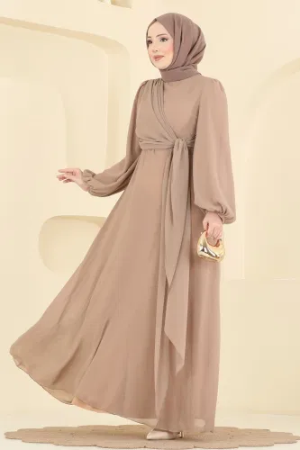 E.D.F. - Çapraz Bağlamalı Şifon Elbise 5728EDF311 Vizyon