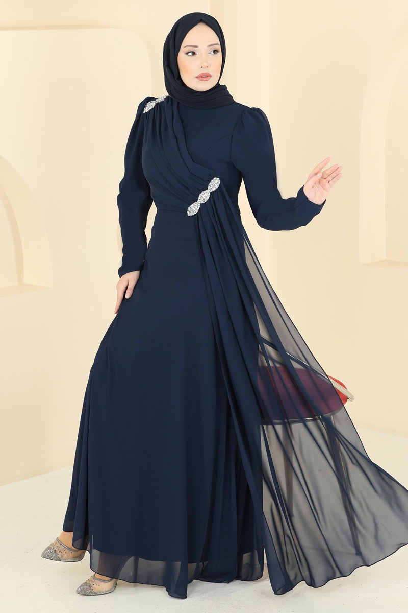 Çapraz Drape Detaylı Abiye 5761EDF311 Laci