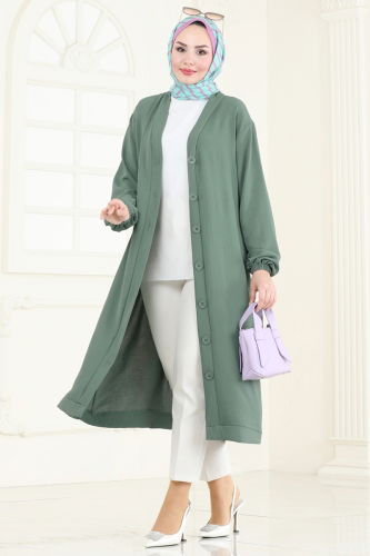 moda selvim Cardigan 001MR1078 Almond Green - Thumbnail