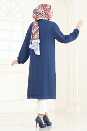 moda selvim Cardigan 001MR1078 Indigo - Thumbnail