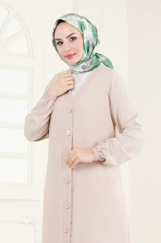 moda selvim سترة خفيفة بيج 001MR1078 - Thumbnail