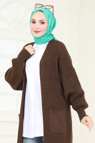 moda selvim Cardigan 100KLB1050 Brown - Thumbnail