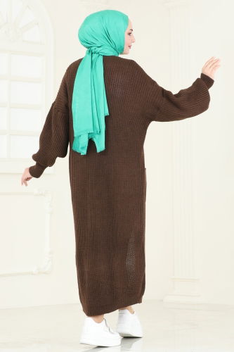 moda selvim Cardigan 100KLB1050 Brown - Thumbnail