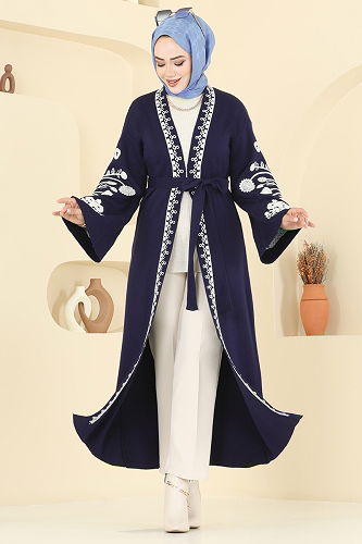 moda selvim Cardigan 10493KL398 Navy Blue - Thumbnail
