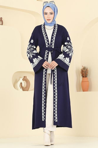 moda selvim Cardigan 10493KL398 Navy Blue - Thumbnail