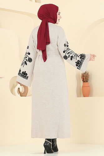 moda selvim Cardigan 10493KL398 Stone - Thumbnail