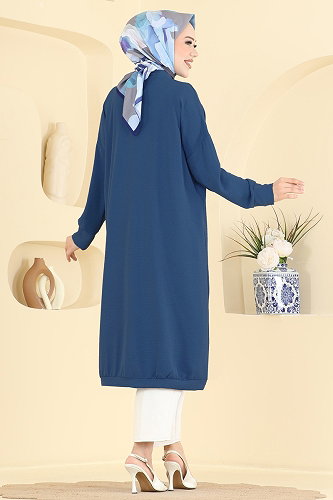 moda selvim سترة خفيفة أزرق غامق 2001ARL1089 - Thumbnail