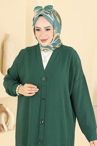 moda selvim Cardigan 2001ARL1089 Emerald - Thumbnail