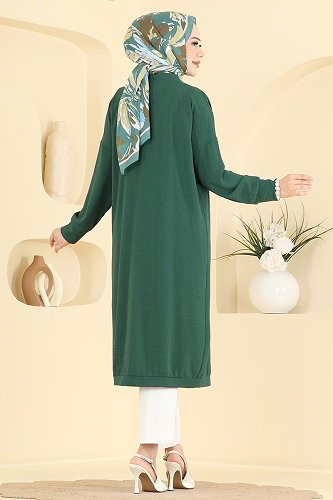 moda selvim Cardigan 2001ARL1089 Emerald - Thumbnail