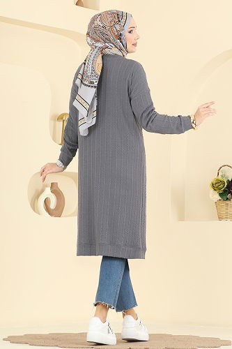 moda selvim Cardigan 200BO429 Anthracite - Thumbnail