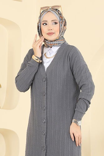 moda selvim Cardigan 200BO429 Anthracite - Thumbnail
