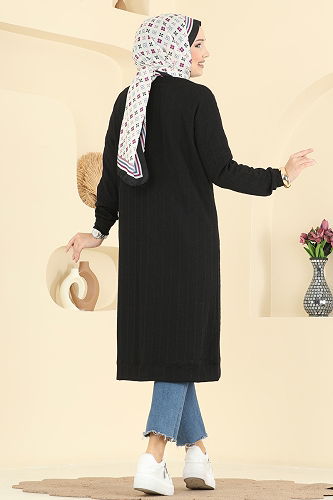 moda selvim Cardigan 200BO429 Black - Thumbnail