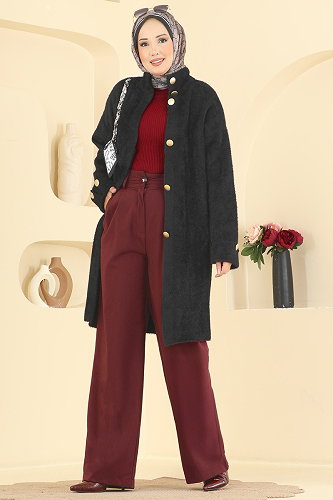 moda selvim سترة خفيفة أسود 202648FNM1211 - Thumbnail
