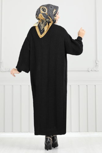 moda selvim Cardigan 20495ETT926 Black - Thumbnail