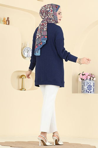 moda selvim Cardigan 204BO429 Navy Blue - Thumbnail