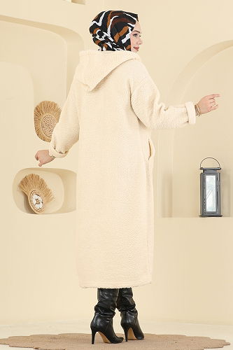 moda selvim سترة خفيفة بيج 2147LYD1165 - Thumbnail