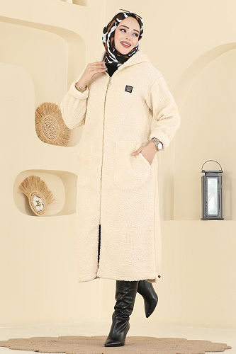 moda selvim سترة خفيفة بيج 2147LYD1165 - Thumbnail