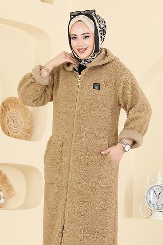 moda selvim سترة خفيفة بيج 2147LYD1165 - Thumbnail
