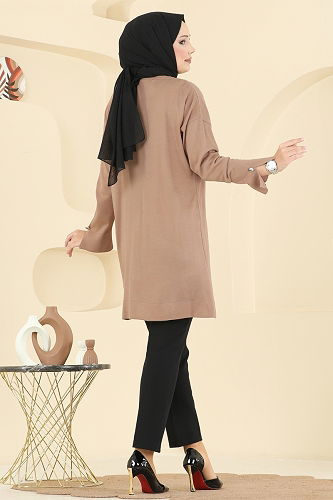 moda selvim Cardigan 2437UZ662 Latte - Thumbnail