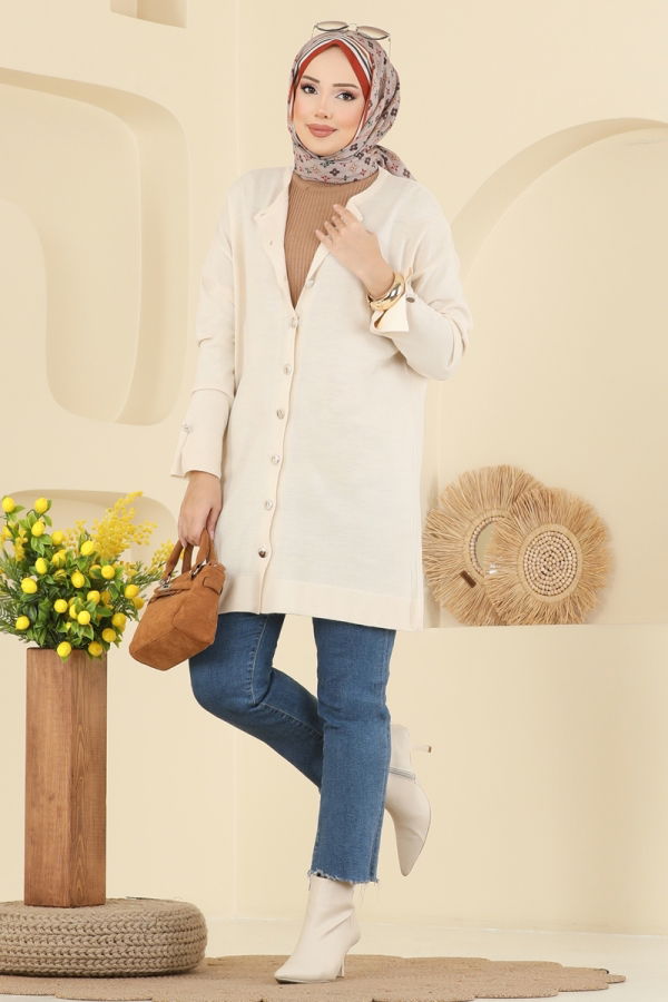 Modaselvim Cardigan/Vest Cardigan 2437UZ662 Stone