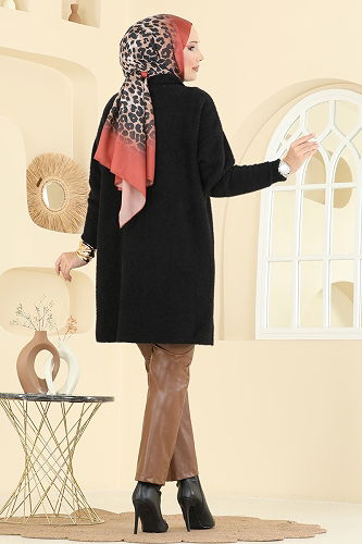 moda selvim Cardigan 2447UZ662 Black - Thumbnail