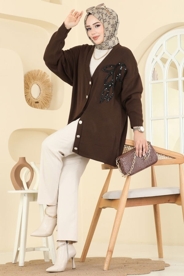 Modaselvim Cardigan/Vest Cardigan 2502UZ662 Brown