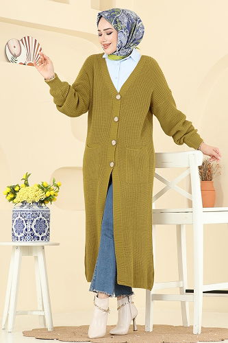 moda selvim Cardigan 2729AYD574 Acid - Thumbnail