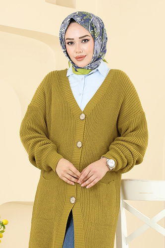 moda selvim Cardigan 2729AYD574 Acid - Thumbnail