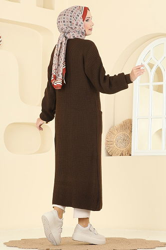 moda selvim Cardigan 2729AYD574 Brown - Thumbnail