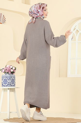 moda selvim سترة خفيفة بيج غامق 2729AYD574 - Thumbnail