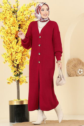 moda selvim سترة خفيفة احمر 2729AYD574 - Thumbnail