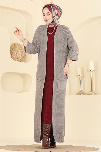 moda selvim Cardigan 2766AYD574 Dark Vision - Thumbnail