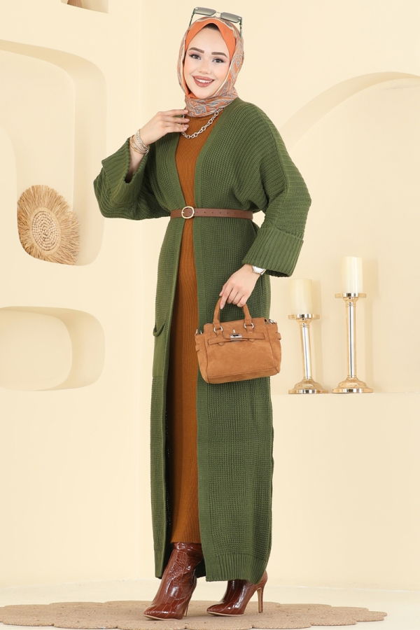 Modaselvim Cardigan/Vest Cardigan 2766AYD574 Khaki