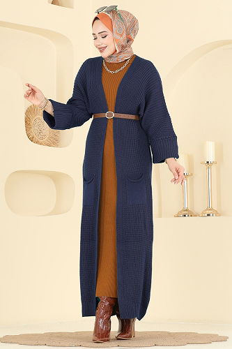 moda selvim Cardigan 2766AYD574 Navy Blue - Thumbnail