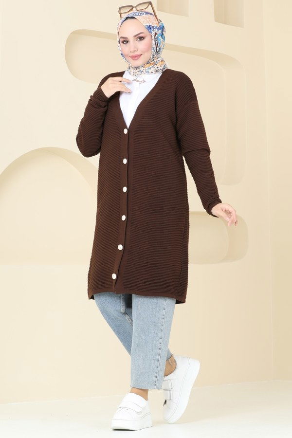 Cardigan 3091BRZ597 Brown - 2