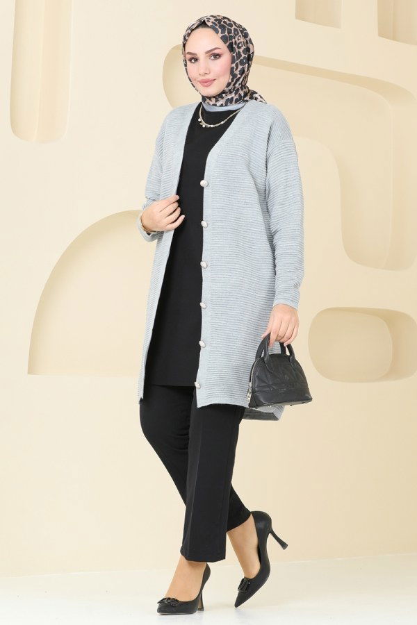 Cardigan 3091BRZ597 Gray - 2