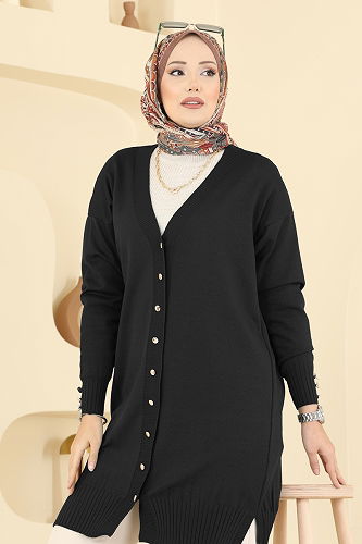 moda selvim سترة خفيفة أسود 3176UZ662 - Thumbnail