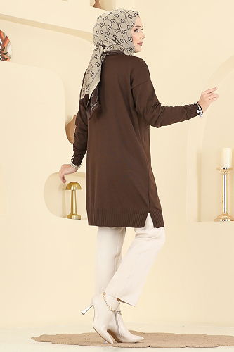 moda selvim سترة خفيفة بني 3176UZ662 - Thumbnail