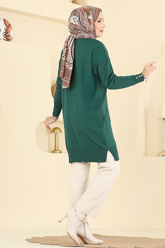 moda selvim Cardigan 3176UZ662 Emerald - Thumbnail