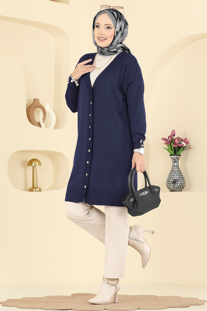 Cardigan 3176UZ662 Navy Blue - Moda Selvim