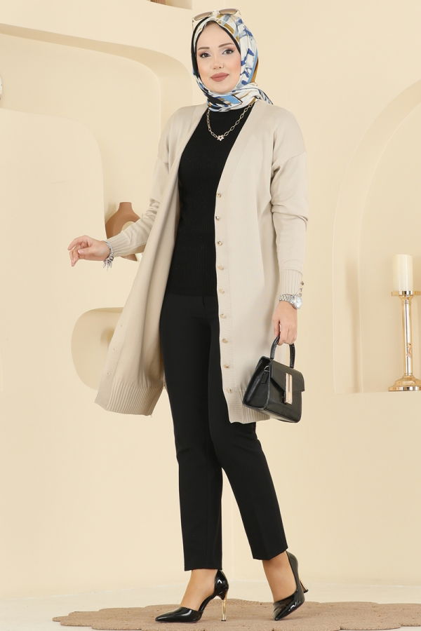Modaselvim Cardigan/Vest Cardigan 3176UZ662 Stone