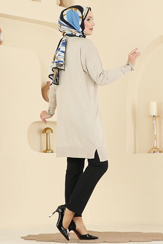 moda selvim سترة خفيفة بيج 3176UZ662 - Thumbnail