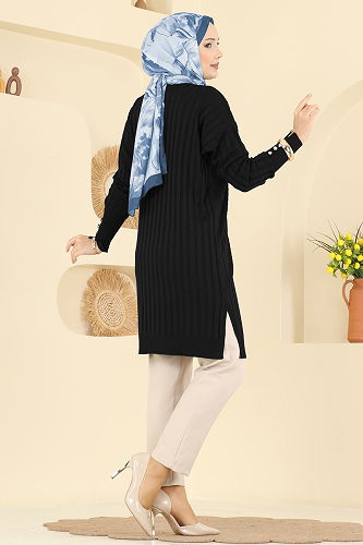 moda selvim سترة خفيفة أسود 3179UZ662 - Thumbnail