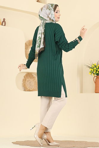 moda selvim سترة خفيفة زيتي 3179UZ662 - Thumbnail