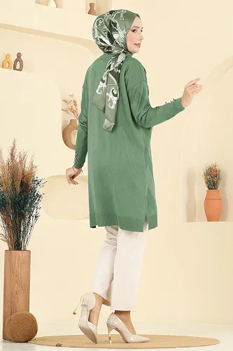 moda selvim Cardigan 3193BRZ597 Almond Green - Thumbnail