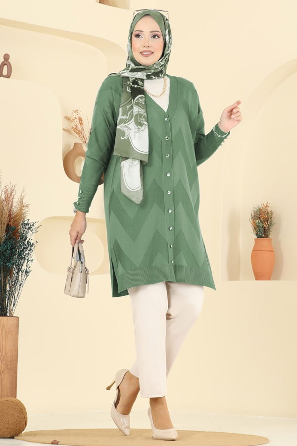 Modaselvim Cardigan/Vest Cardigan 3193BRZ597 Almond Green