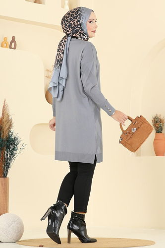 moda selvim Cardigan 3193BRZ597 Anthracite - Thumbnail