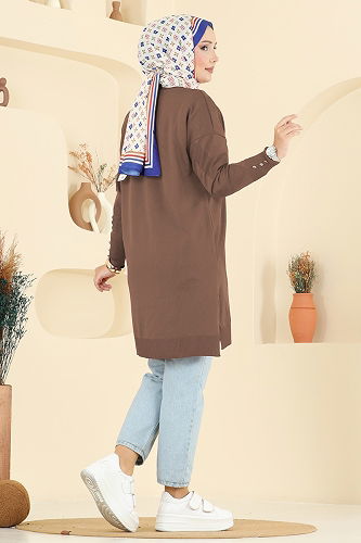 moda selvim Cardigan 3193BRZ597 Dark Vision - Thumbnail