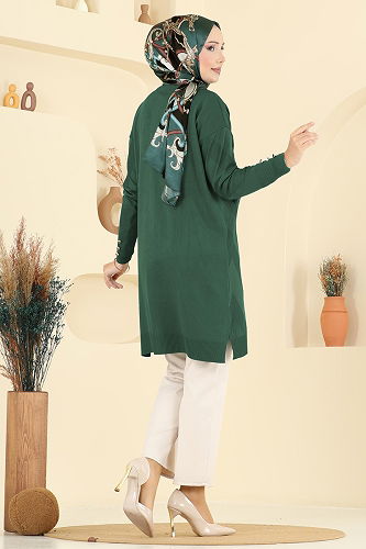 moda selvim سترة خفيفة زيتي 3193BRZ597 - Thumbnail