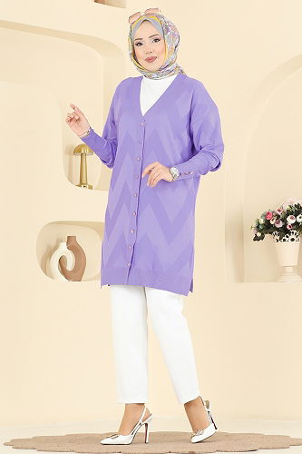 moda selvim سترة خفيفة ليلكي 3193BRZ597 - Thumbnail